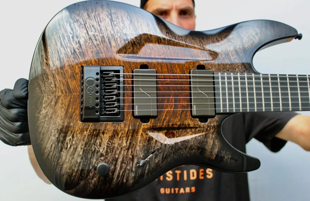 070 Custom Brown Flamed Marble Burst Gloss | Aristides Guitars