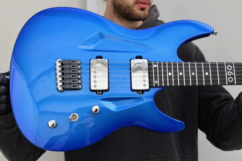 060 Cerulean Blue with Blue Burst Gloss | Aristides Guitars