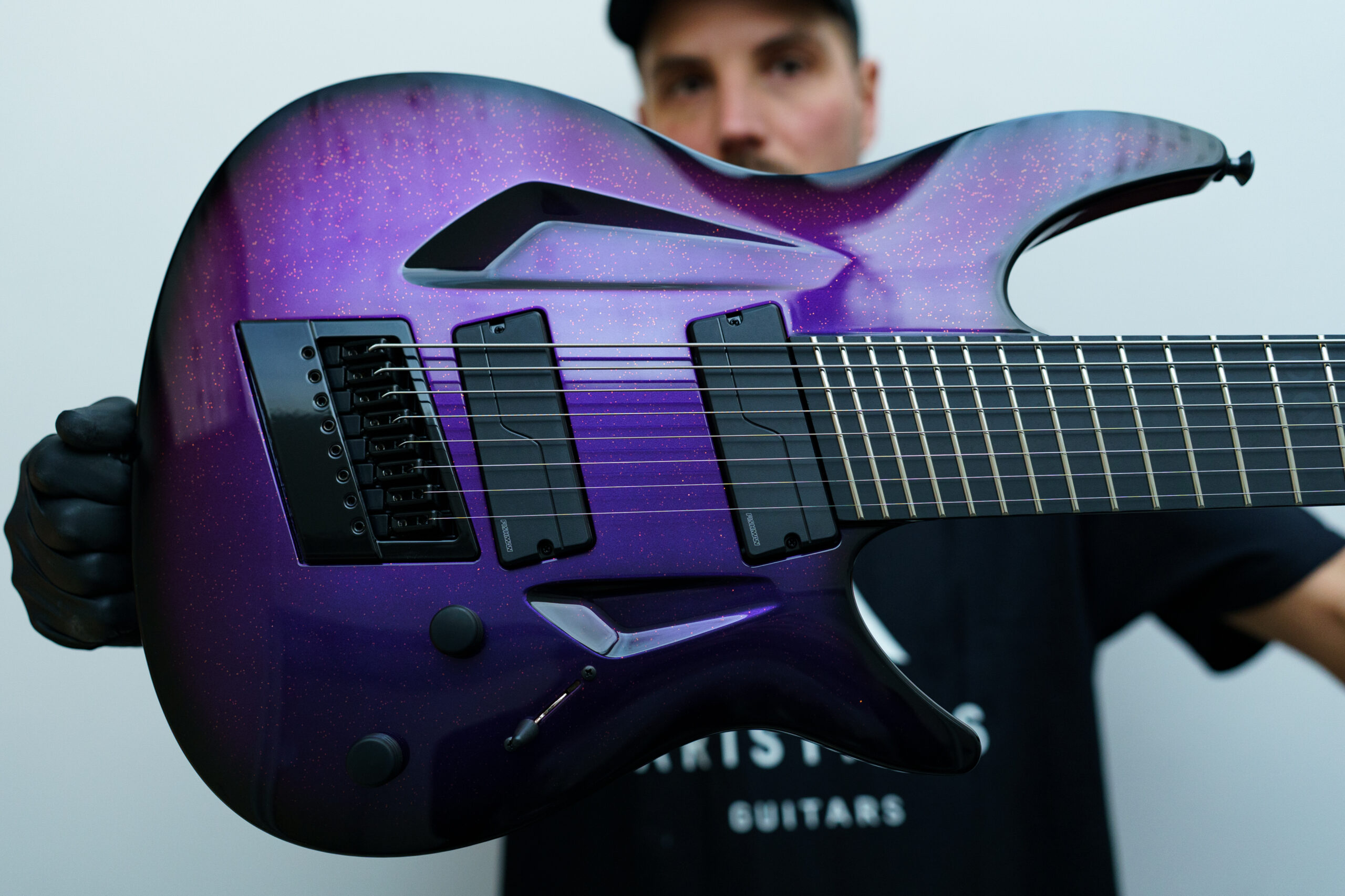 080S Purple/Red Chameleon w/ Galactic Sparkles Custom | Aristides Guitars