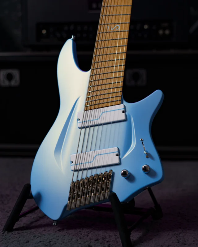 Aristides H/09 Light Blue Pearl loaded up with custom painted @fishmanmusic Moderns!