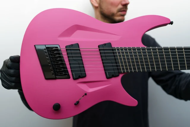Aristides 080SR Pink loaded with the Fishman Fluence Tosin Abasi set and a multiscale @evertune !