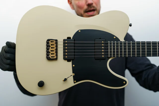 Aristides T/0R Desert Tan loaded with @seymourduncanpickups Pegasus/Sentient pickups and hybrid hardware!
