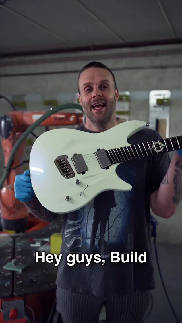 Build of the Week 060S Pearlescent Custom Gloss with @fishmanmusic Tosin Abasi pickups, a superb custom glow in the dark inlay, and our multiscale tremolo!