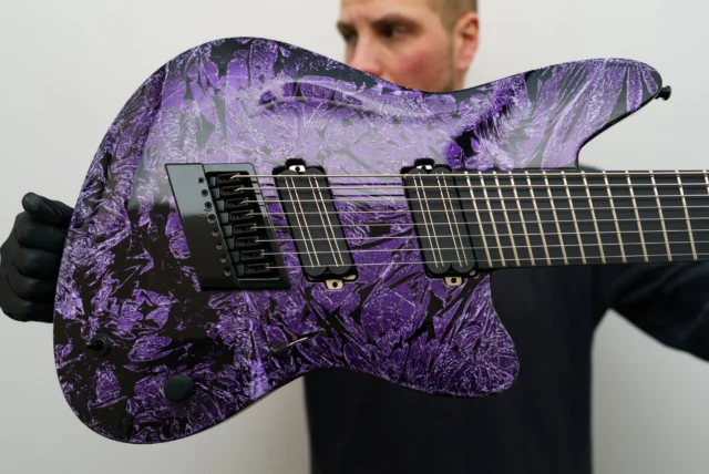 Aristides STX7S Purple Shattered Gloss Custom with @bareknucklepickupsofficial Halcyons!
