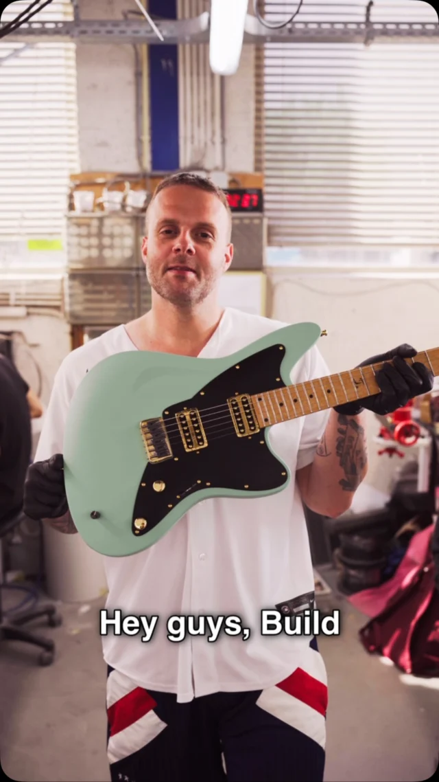 Build of the Week Aristides STX6R Seafoam Green with a black pickguard, ghost saddle piezo system, and custom battle worn radiator @bareknucklepickupsofficial Juggernauts!