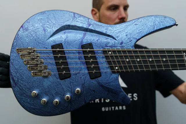 Aristides S/B5 Blueberry Chameleon Marble Satin loaded with chrome hardware and @nordstrandaudio Fatstacks!