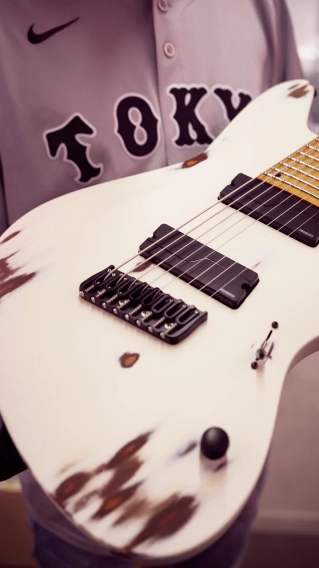 Build of the Week Aristides STX8S Worn Ivory Pearl featuring @fishmanmusic Tosin Abasi pickups!