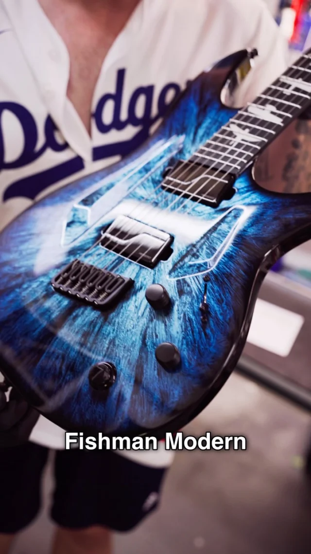 Build of the Week Aristides 060S Blue Swirled Flame Marble with a black burst in gloss! Features @fishmanmusic moderns, an Evolution of Flight inlay, a killswitch and a matching back!! ✈️🚀