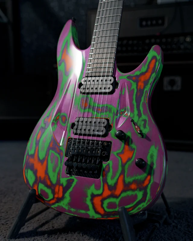 Aristides 070 Worn Custom with @lundgrenguitarpickups Black Heavens and a Floyd rose!