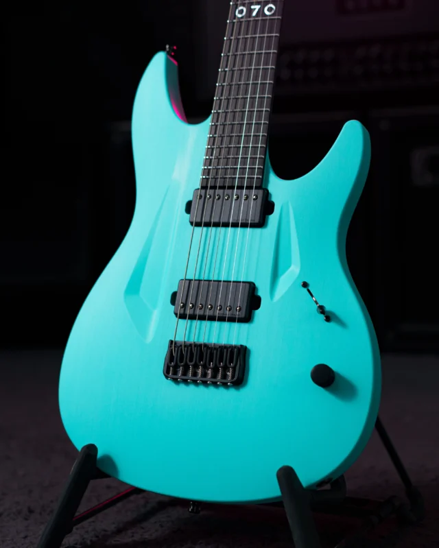 Aristides 070R Aqua Green fitted with a @seymourduncanpickups Pegasus/Sentient set!