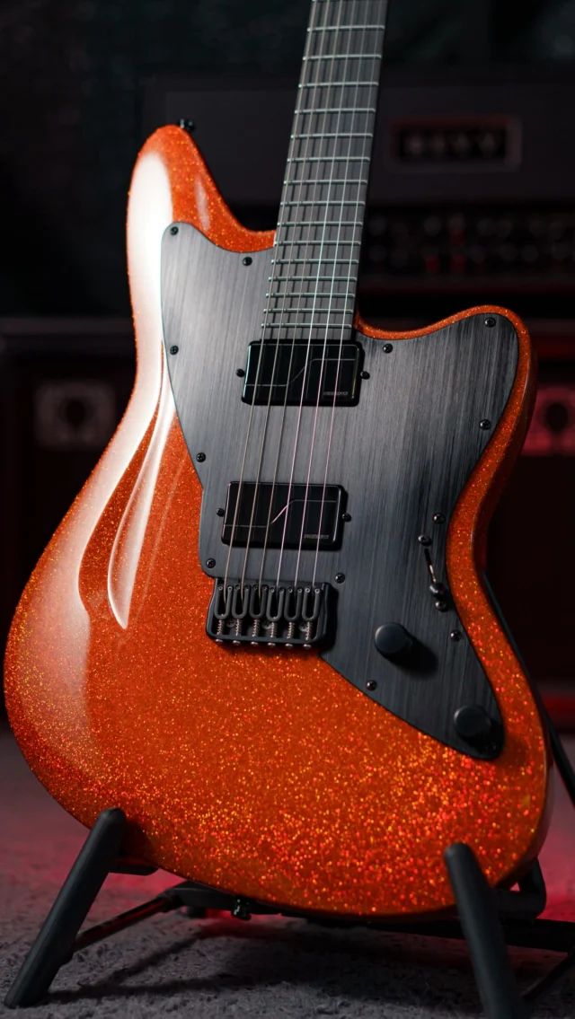 Build of the Week STX6R Dutch Orange Sparkle with @fishmanmusic moderns and a black raw pickguard! This one went out to @northerner_guitars up in Canada!