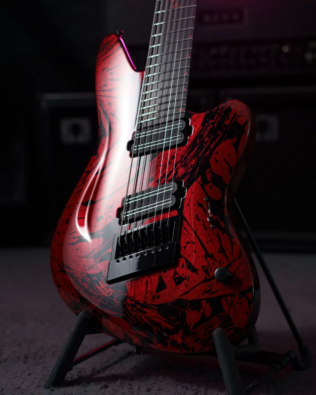 Aristides STX8S Red Shattered Gloss equipped with @bareknucklepickupsofficial Halcyons and a multiscale @evertune bridge!