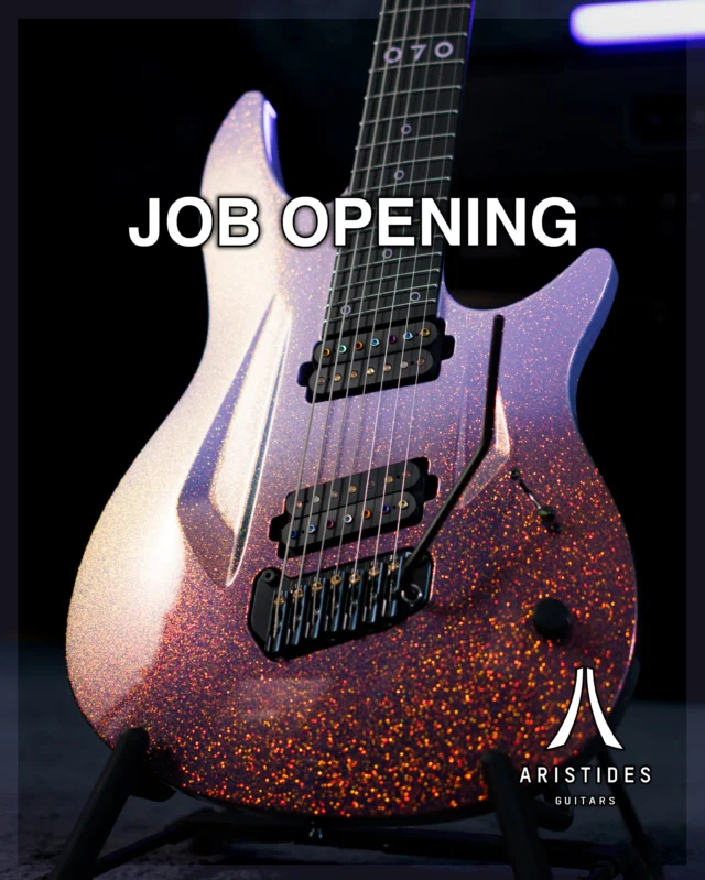 JOB OPENING AT ARISTIDES!!!

At Aristides Guitars, located in Haarlem, The Netherlands we’re looking for a precise, hard working colleague to join our our production staff on a full time basis.

Activities:
Our production process consists out of various components (working with composites, sanding/lacquering, CNC milling and assembly/electronics activities) depending on your skillset and experience you can be working in one or multiple of these departments.
 
Your profile:
- You have experience with skilled manual labour.
- You’re precise and always try to execute a task in the best way possible
- You’re disciplined and enjoy operating within a team
- You’re constantly looking to challenge and improve yourself
- Preferably you’re located in the Amsterdam/Haarlem area.
- Please note that we don’t facilitate relocation, nor would we consider candidates that would need to relocate to fulfill the position.
 
Aristides consists of a dedicated team of professionals, always trying to reach for the highest.

If you feel you could be a great addition to our team, please contact pascal@aristidesinstruments.com.